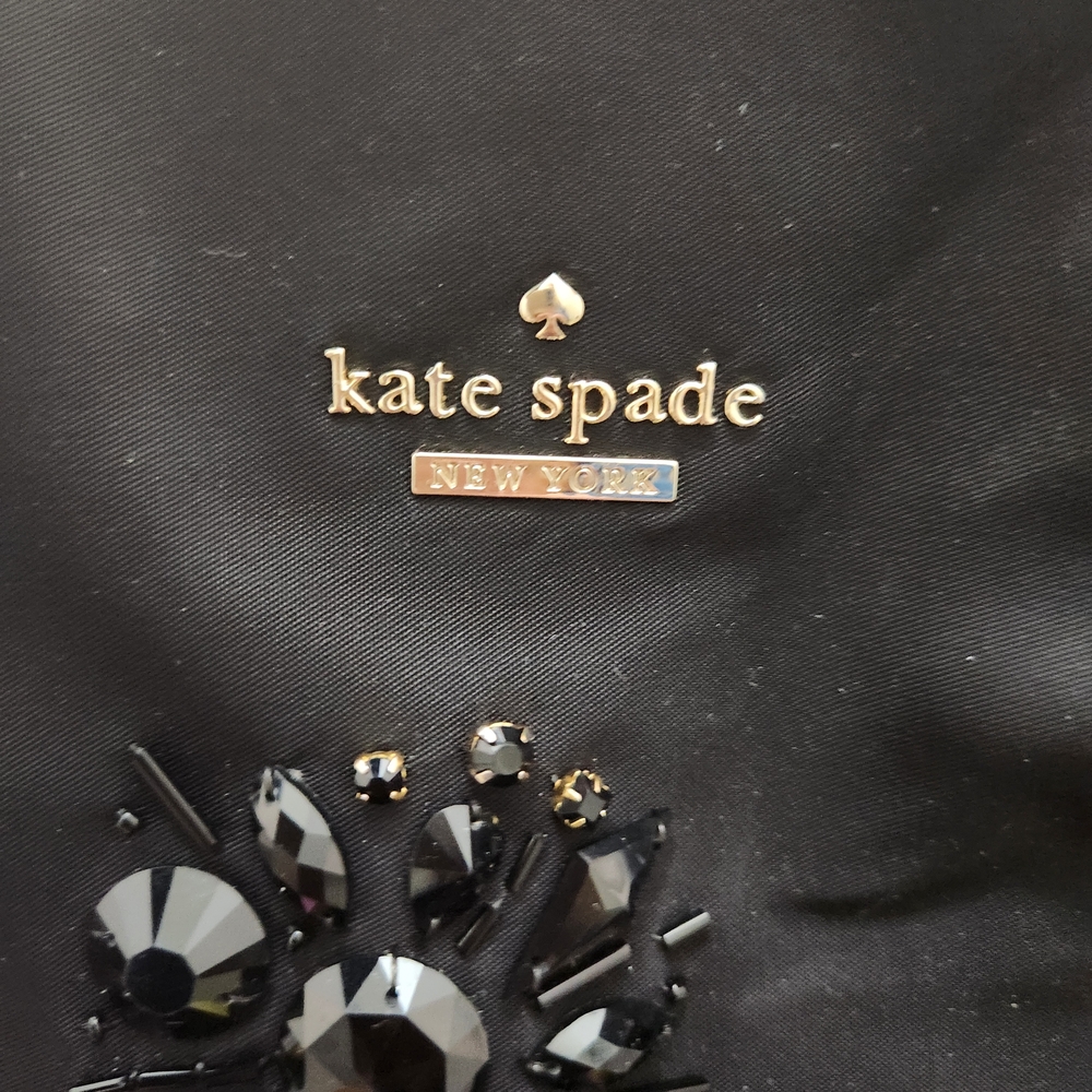 Kate Spade Black Bead Embellished Weekender Duffel Bag - Picture 2 of 11